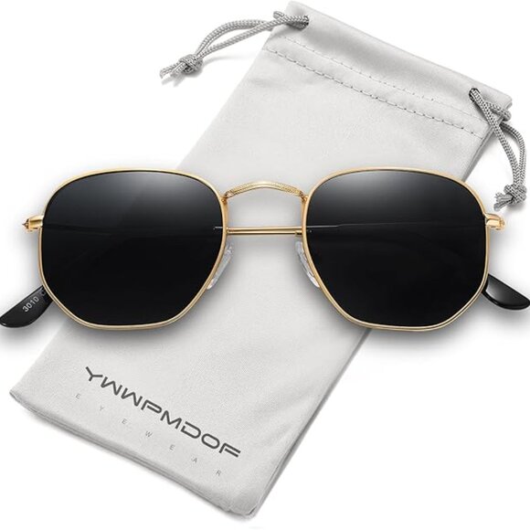 Polarized Sunglasses for Womens Men Trendy Square Hexagonal Flat Mirrored main image 6